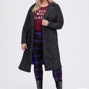 Torrid black and white boucle statement coat size 3X